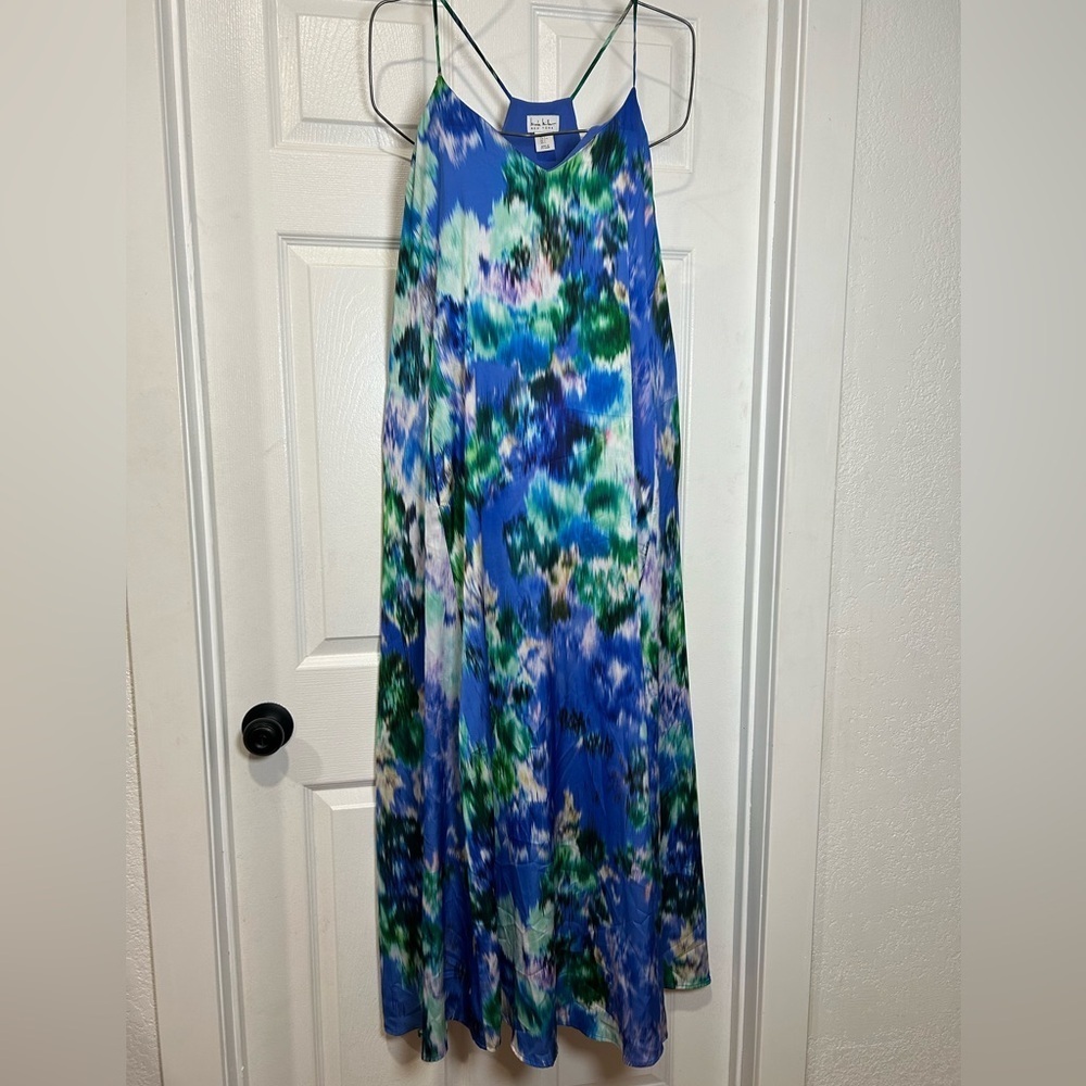 Nicole Miller Vibrant Blue and Green Maxi Skirt - Picture 2 of 7
